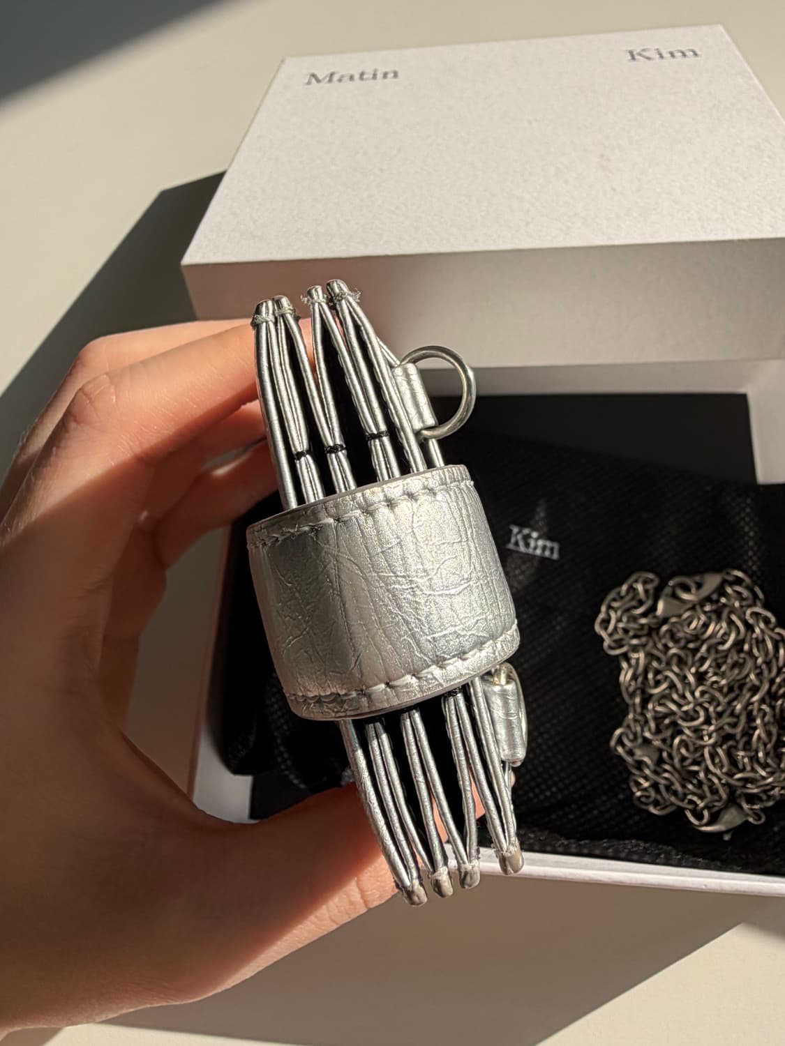 마뗑킴 아코디언 네크리스 카드지갑 실버 상품이미지4