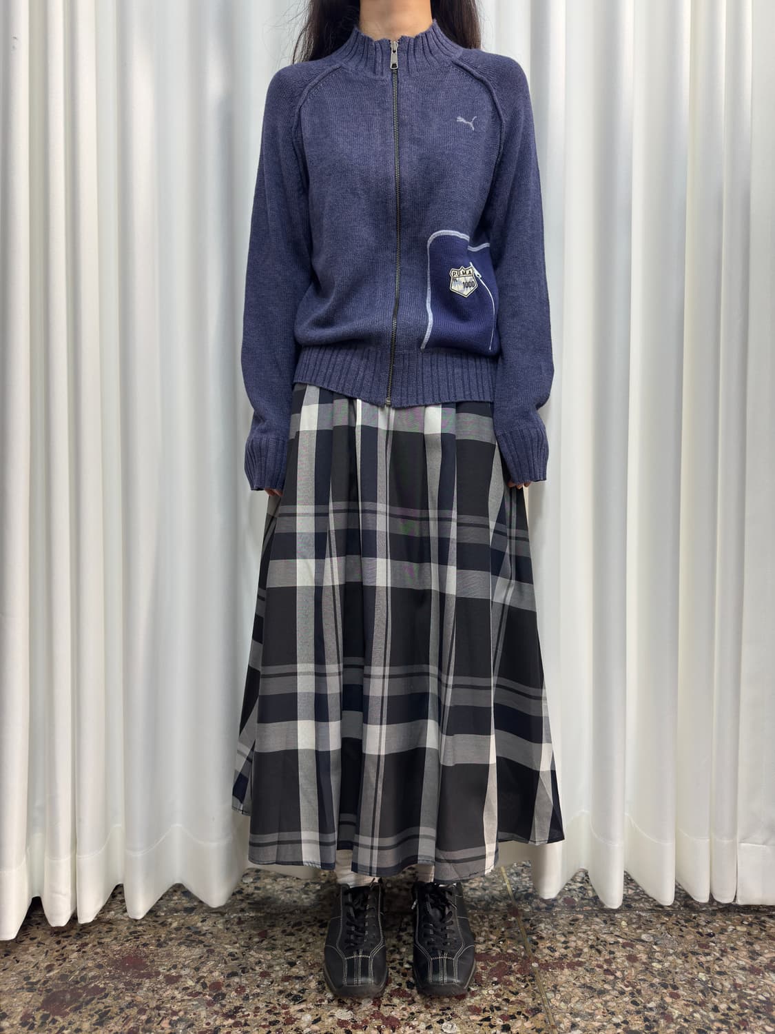 check pleats skirt 상품이미지2