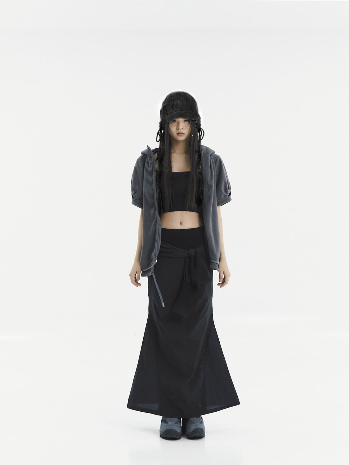 오호스 브레이디드 이어플랩 비니 / 블랙 상품이미지2