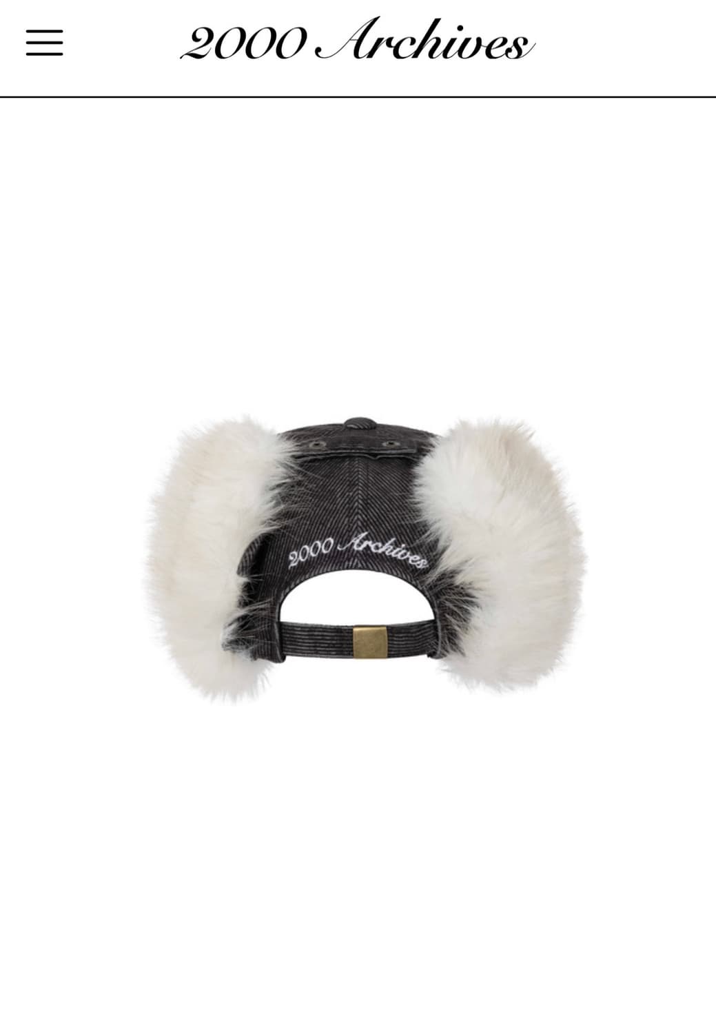 2000아카이브 퍼 이어플랩 모자 (다크데님) 상품이미지2