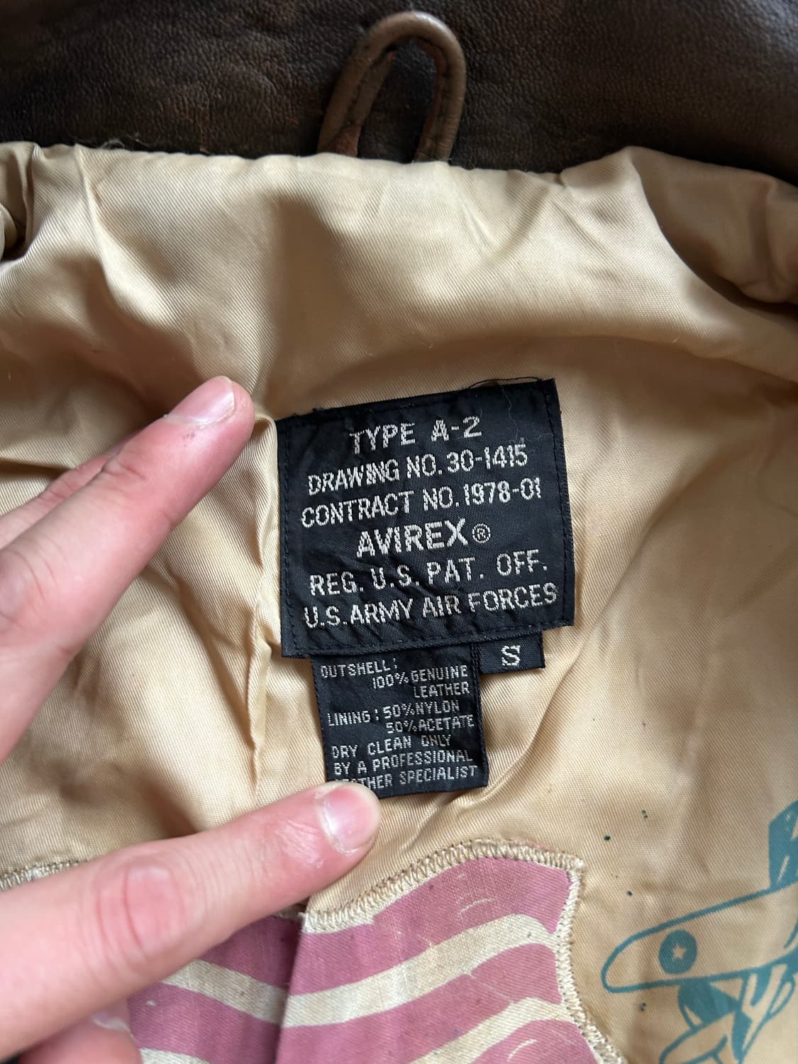 90‘s Avirex 아비렉스 A-2 레더자켓 상품이미지6