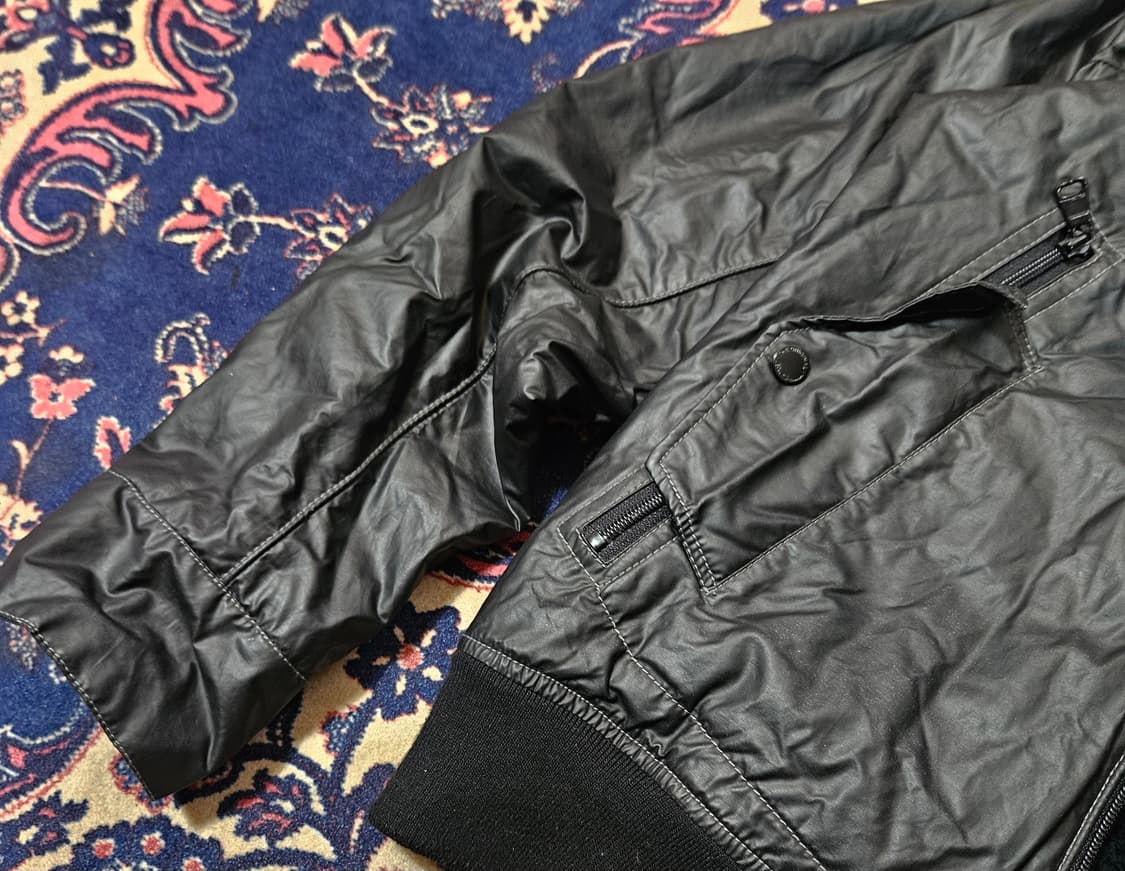 벤셔먼 00's 나일론 왁싱 바이커 후드 숏 자켓 상품이미지7