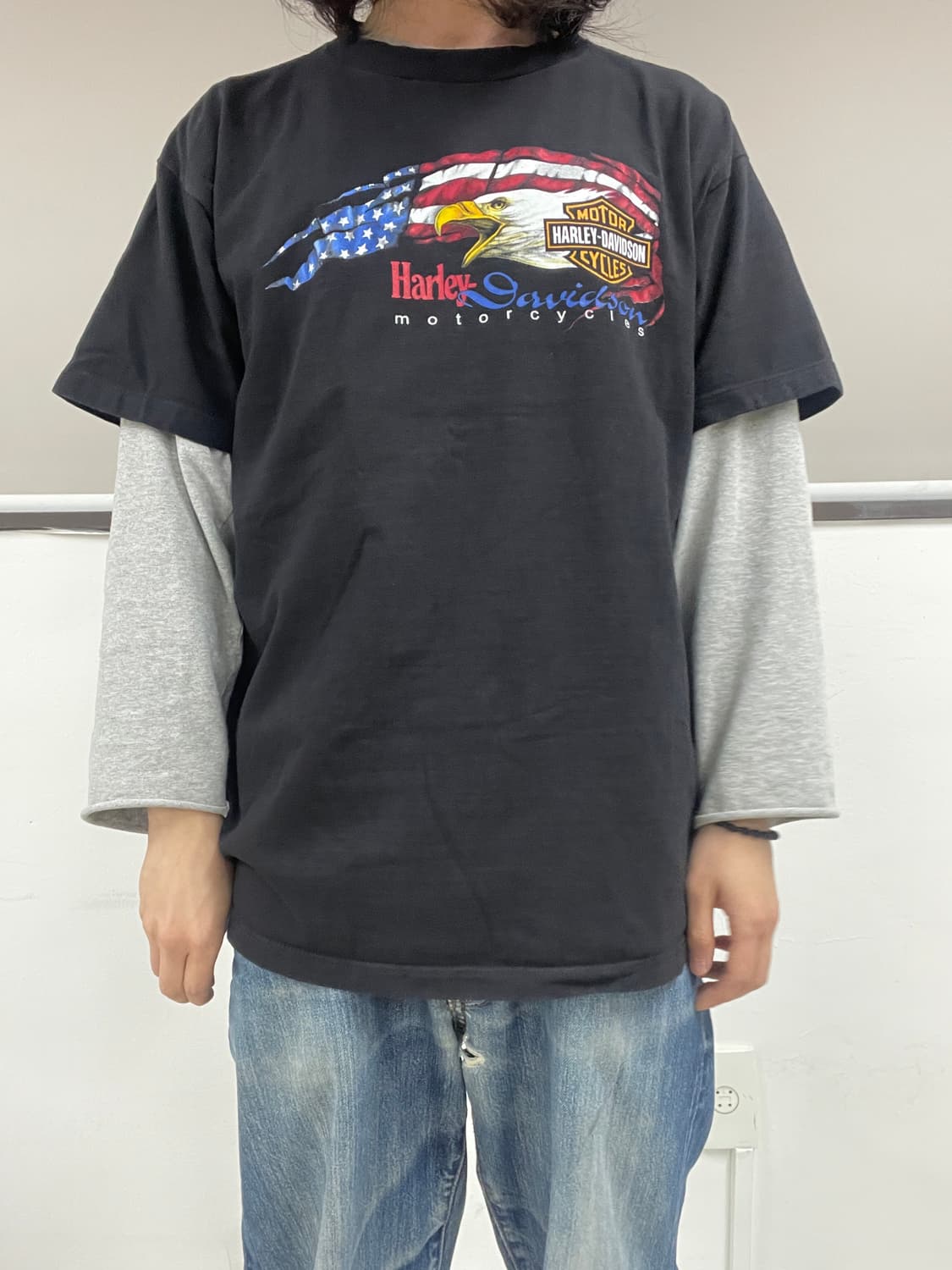 [XL] 00s made USA 할리데이비슨 숏 슬리브 반팔 티셔츠 상품이미지8