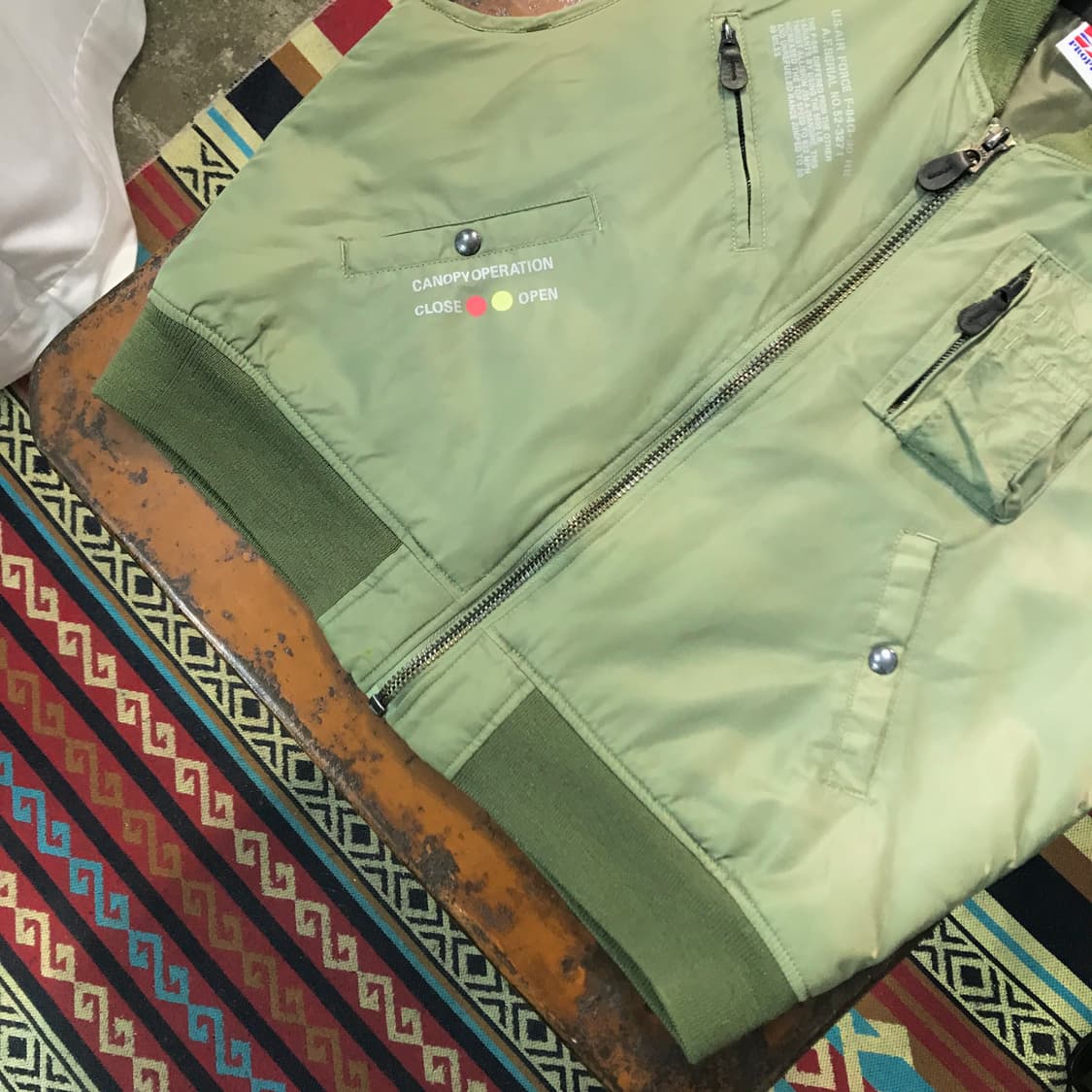 프로퍼 카키 집업 플라이트 자켓 베스트 남성 105 사이즈 상품이미지3