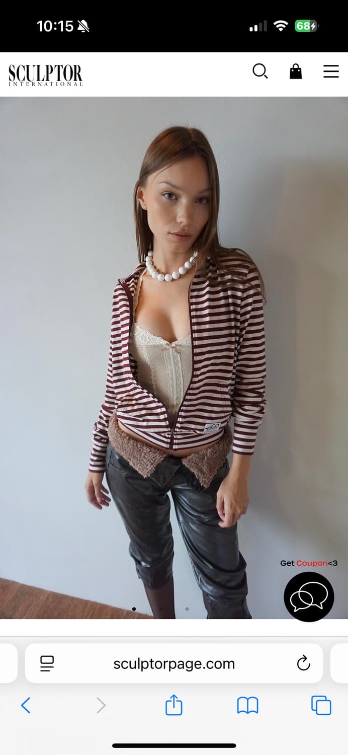 스컬프터 Striped Jersey Burgundy 집업 상품이미지1