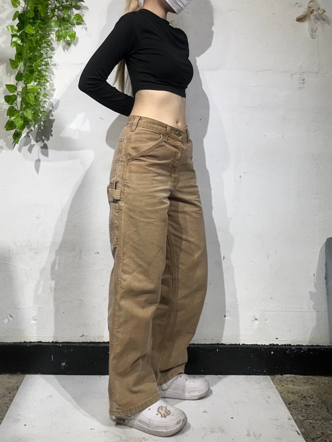 칼하트 베이지 대장급 og 카펜터 와이드 워크 데님 팬츠 상품이미지1