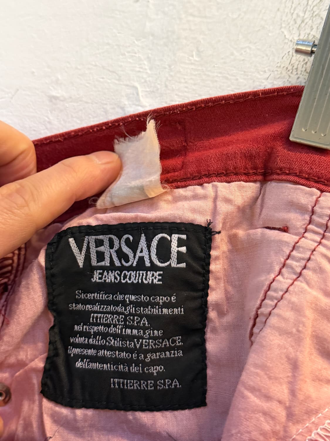 Versace 베르사체 진스 빈티지 데님 숏 팬츠 레드 32 상품이미지7