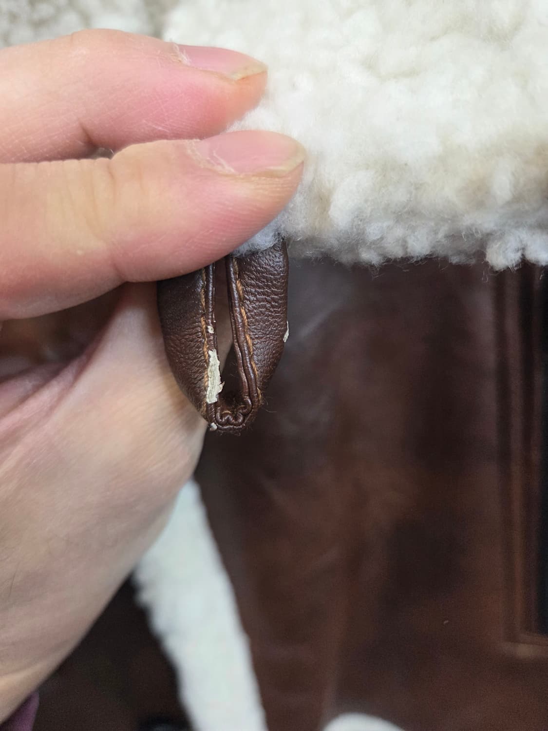 에비수 레더 무스탕 코트 자켓 95 상품이미지7