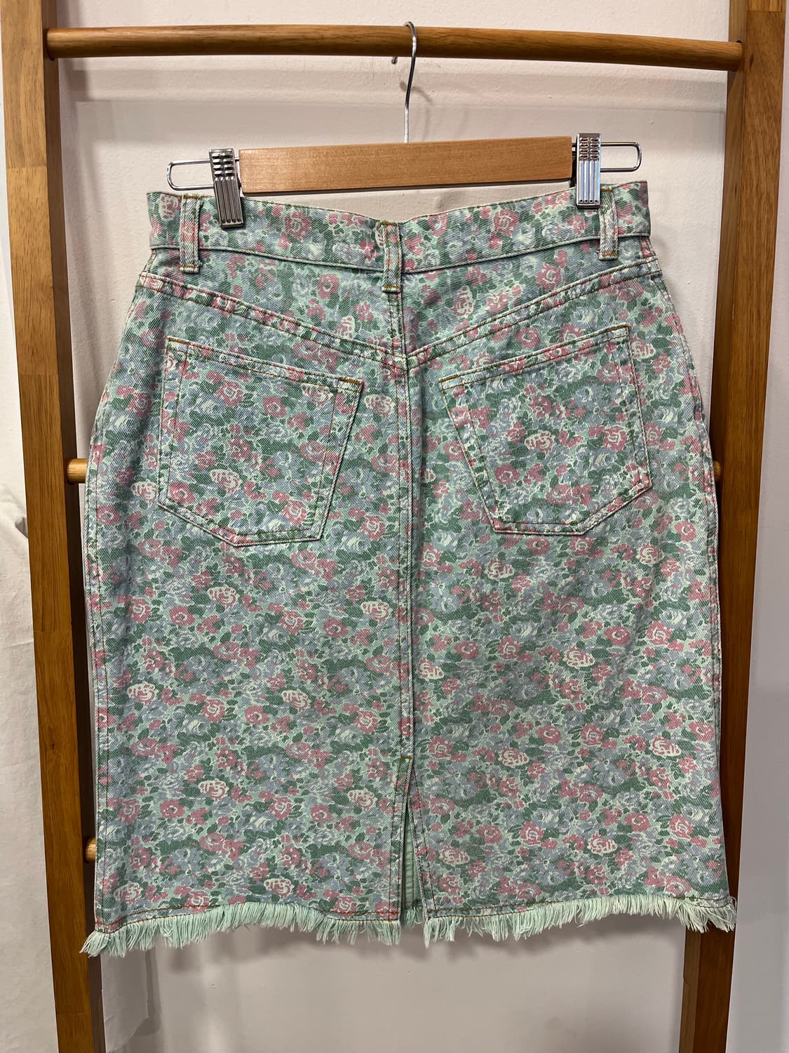 빈티지 플라워 프린팅 데님 미디스커트 상품이미지2