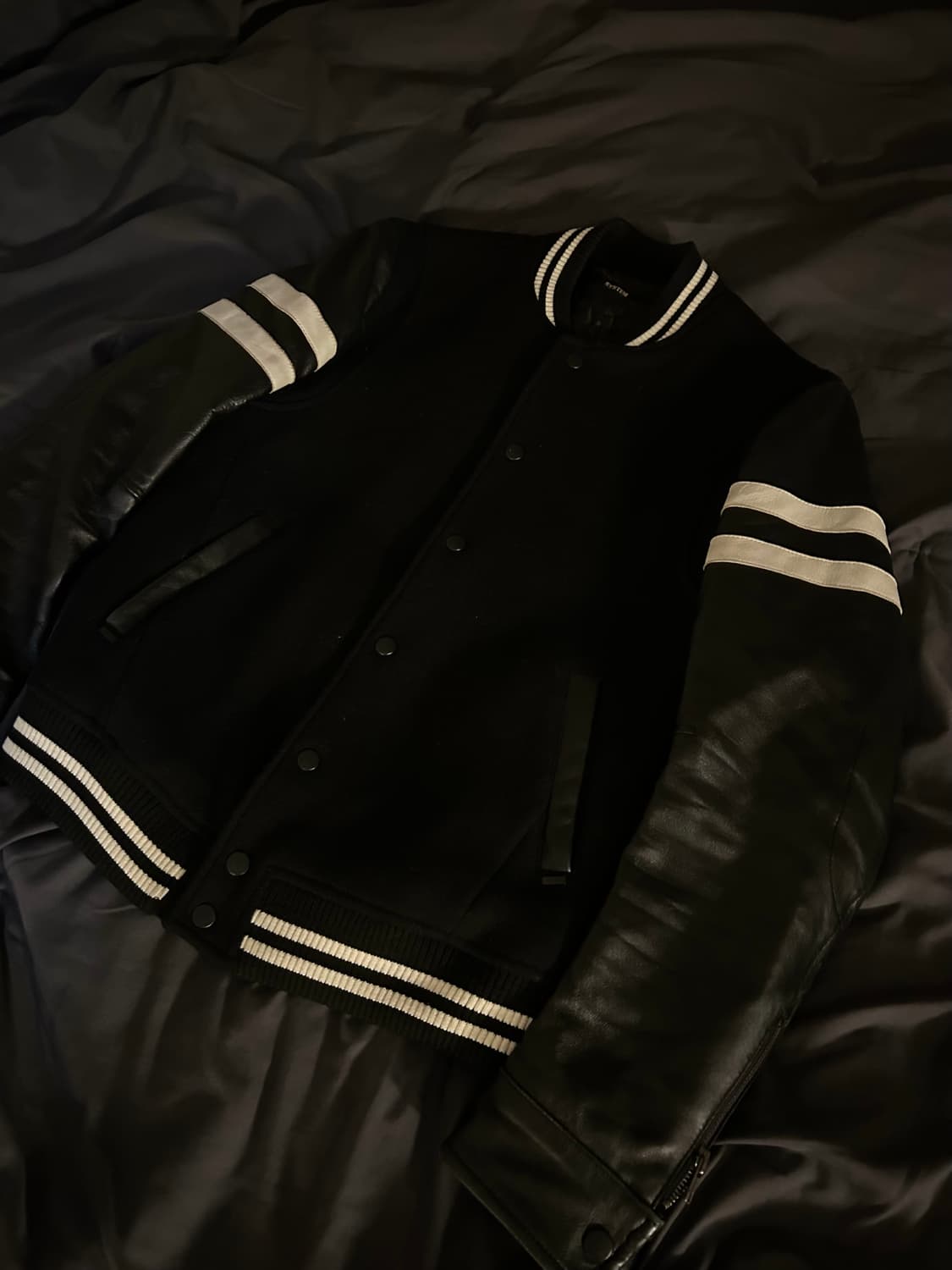 System Sheep Skin Teddy Varsity Jacket 상품이미지3