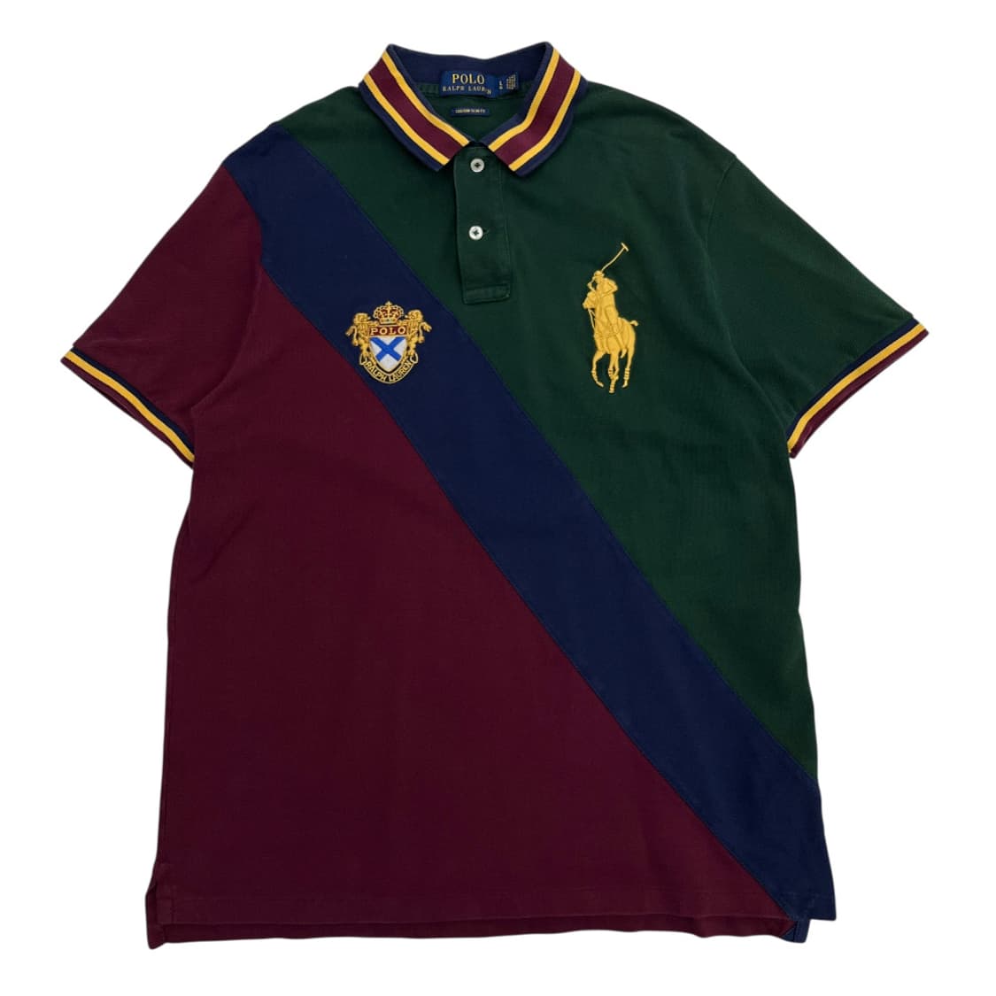 폴로 랄프로렌 골드 빅포니 배색 카라 반팔 L 상품이미지2