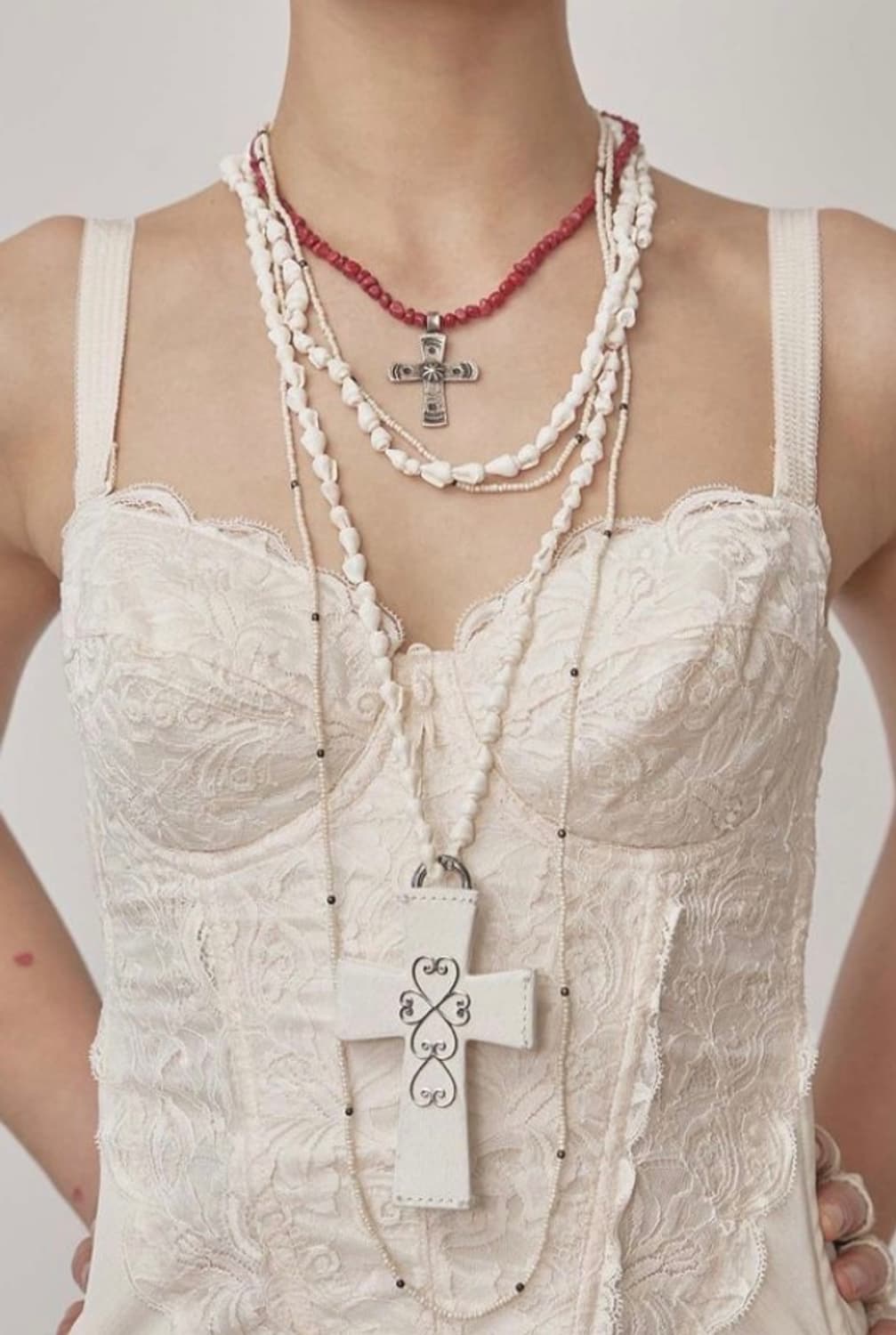 스컬프터 카드지갑 Cross Strap Wallet 화이트 상품이미지1