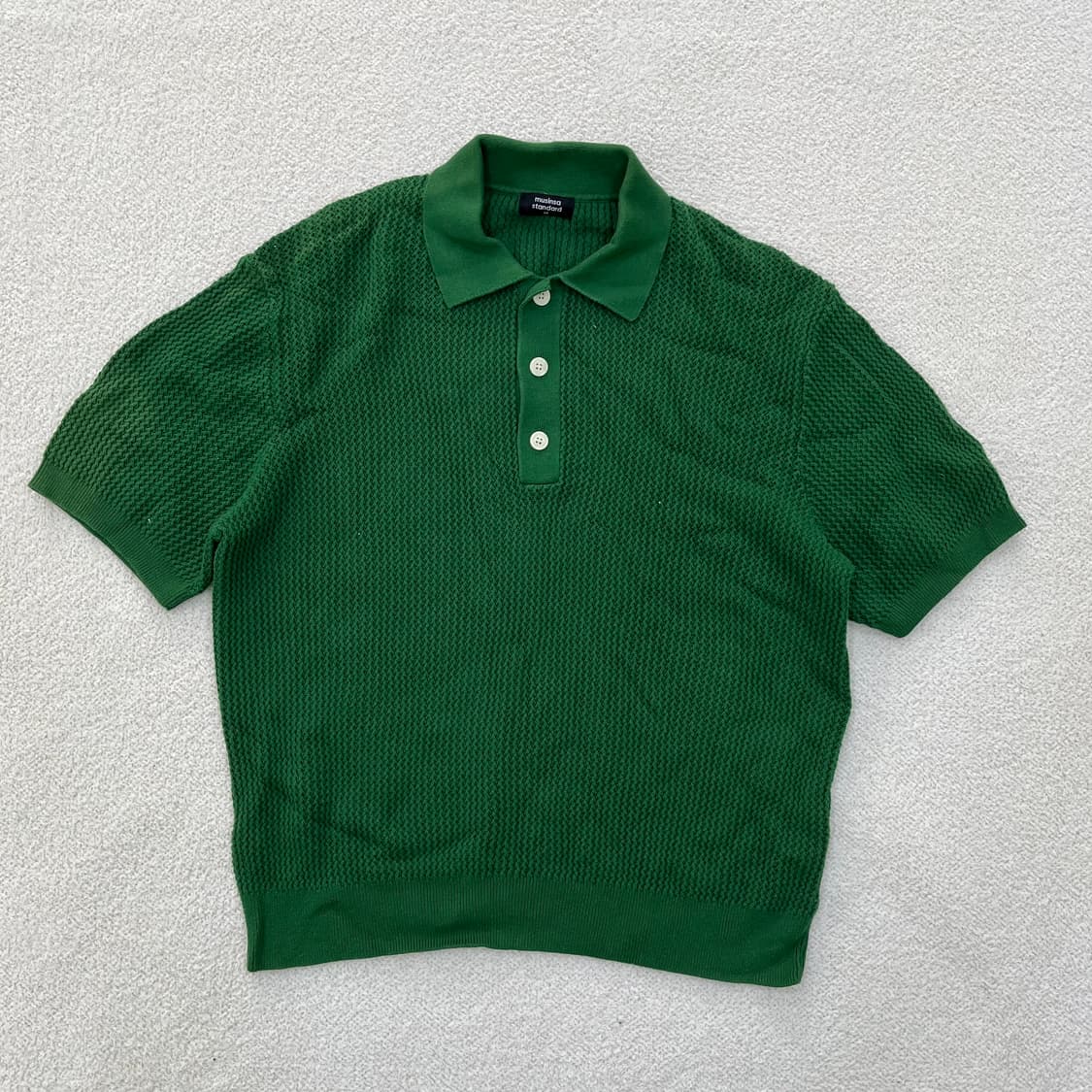 M 무신사 크로셰 니트 반팔 카라티 0304M 상품이미지1