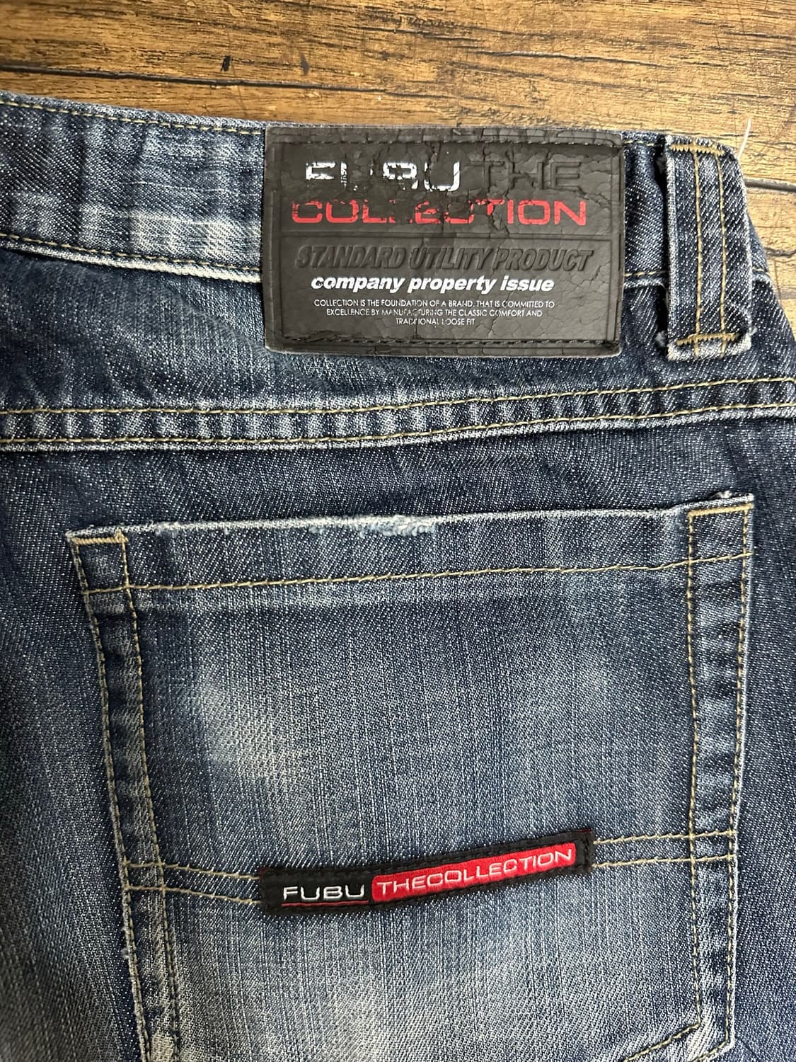 푸부 FUBU JEANS COLLECTION Y2K 패치워크 와이드 데님 상품이미지8