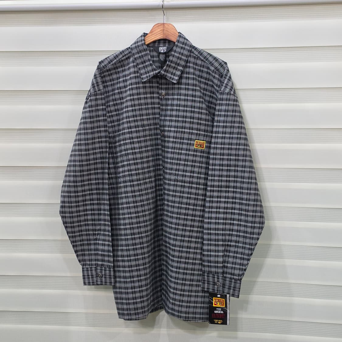미사용품 COUNTY FB 오버핏 체크셔츠-XL 상품이미지1