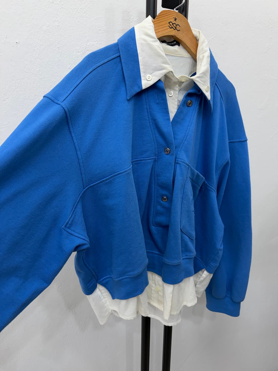 정품) 시스템 한섬 22ss 오버핏 레이어드 셔츠 맨투맨 82 상품이미지2