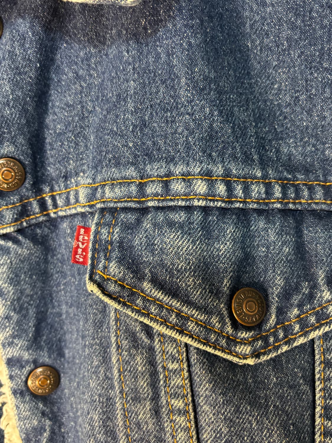 90s USA 리바이스 빈티지 쉐르파 자켓 중청 데님자켓 상품이미지4