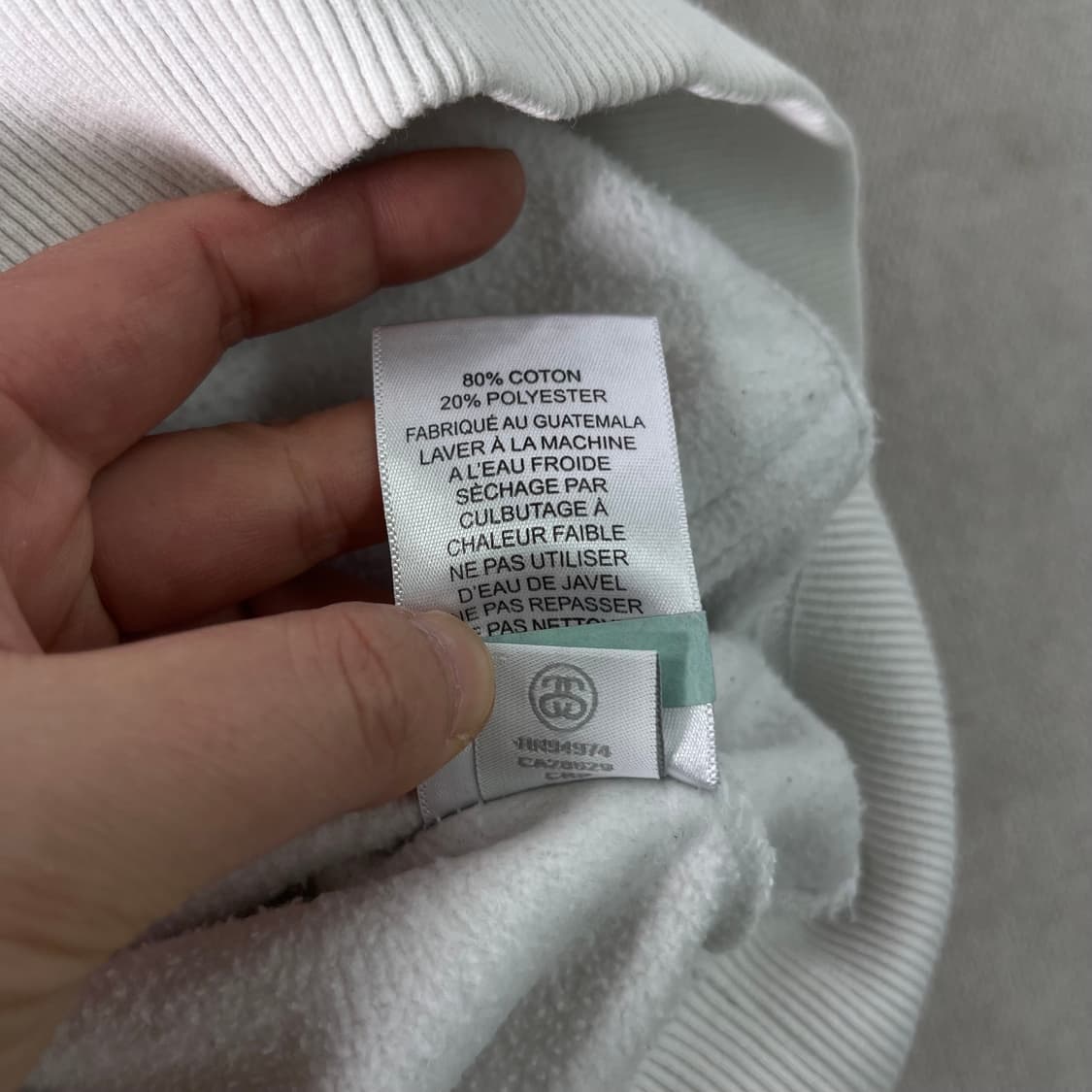 100 스투시 베이직 로고 화이트 후드티 상품이미지9