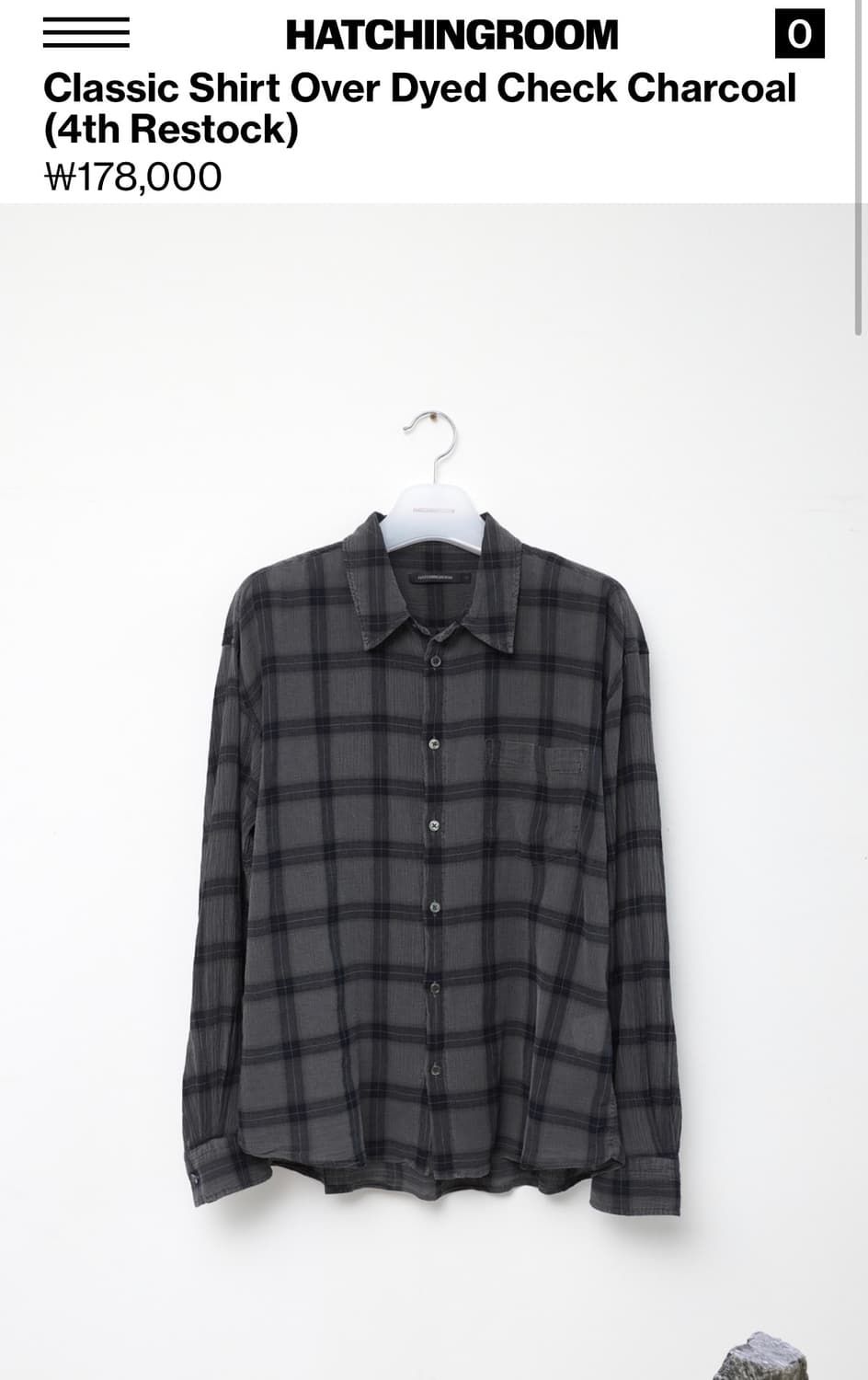 해칭룸 OverDyed check shirts charcoal 상품이미지1