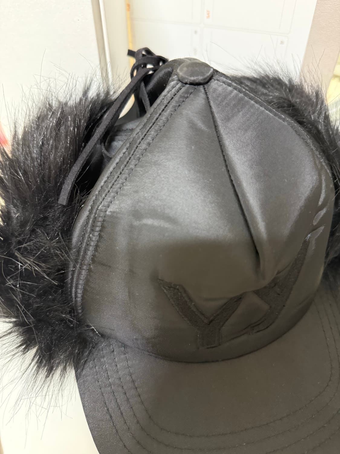 오픈yy 포우 퍼 모자 이어플랩 캡 군밤모자 블랙 상품이미지2