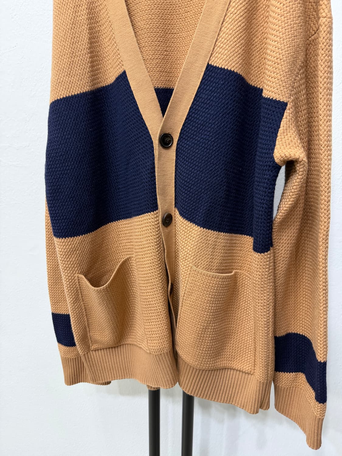 정품) 시스템옴므 한섬 20ss 배색 브이넥 니트 가디건 100 상품이미지4