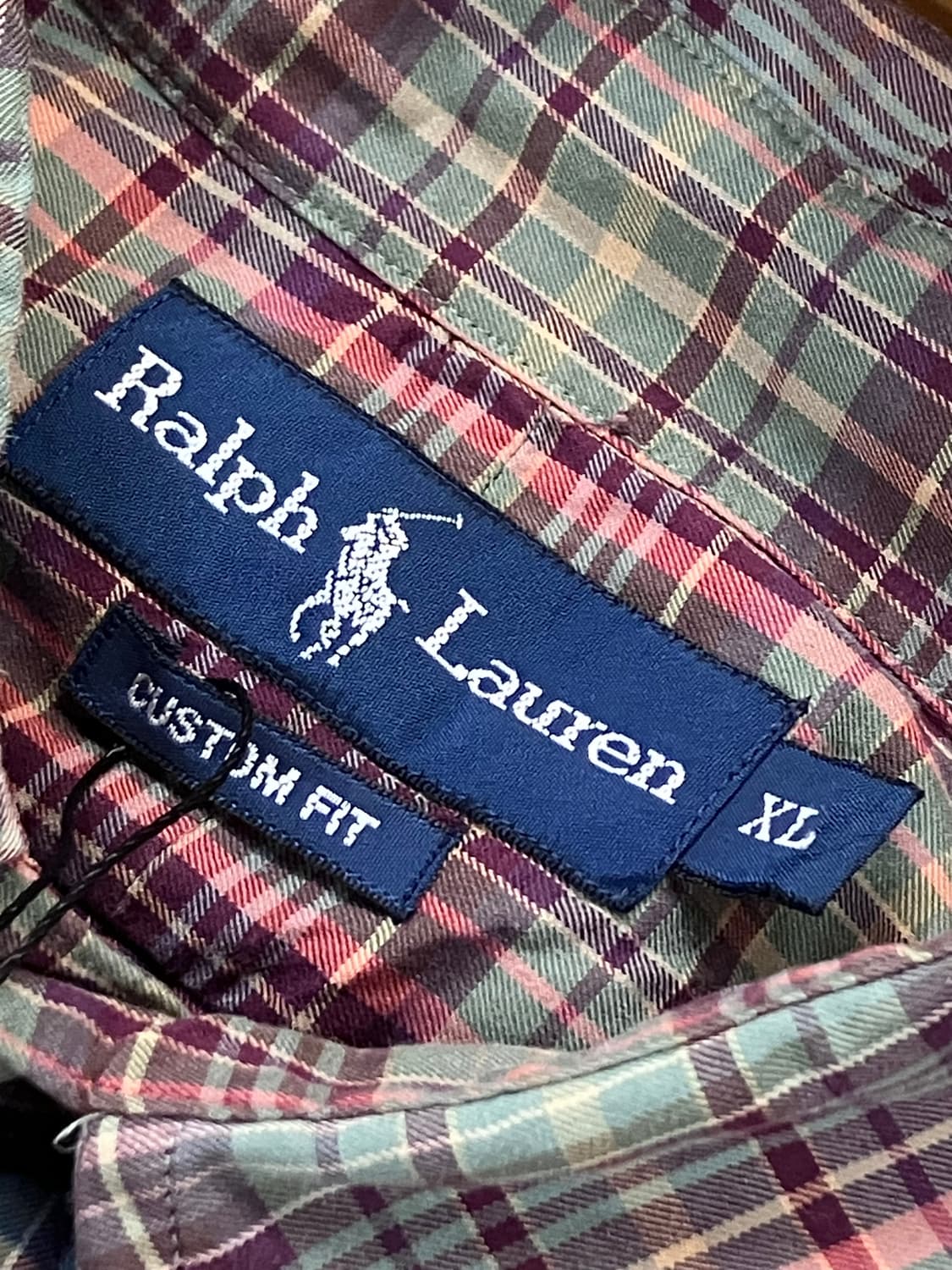 폴로 랄프로렌 체크 셔츠 그린 레드 XL #csz2905 상품이미지5