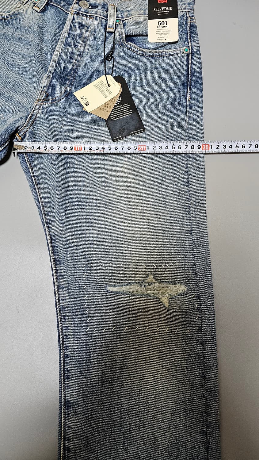 리바이스 501 터키석리벳 셀비지 (W32) LEVIS 501 패치워크 상품이미지3