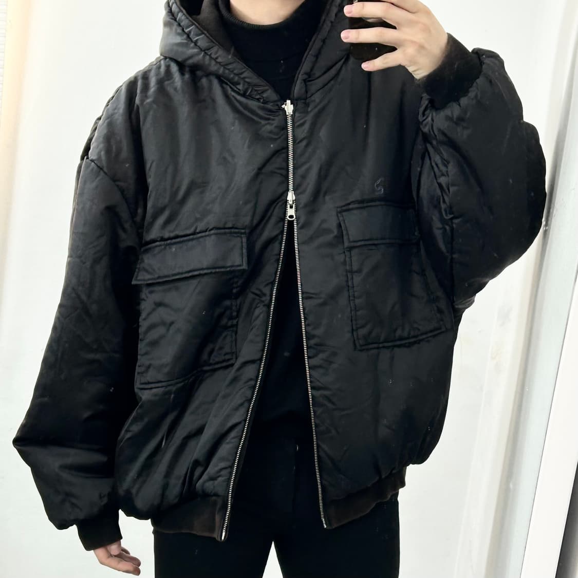 아워파스 PAS 018 리버시블 패딩 후드 집업 상품이미지4