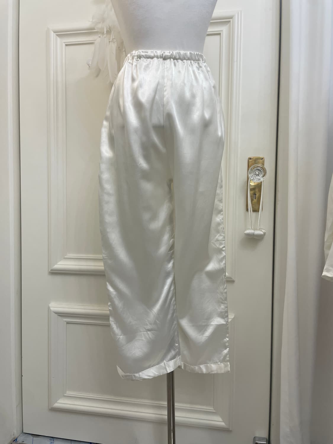 white 100% silk pajama set(size-L) 상품이미지10