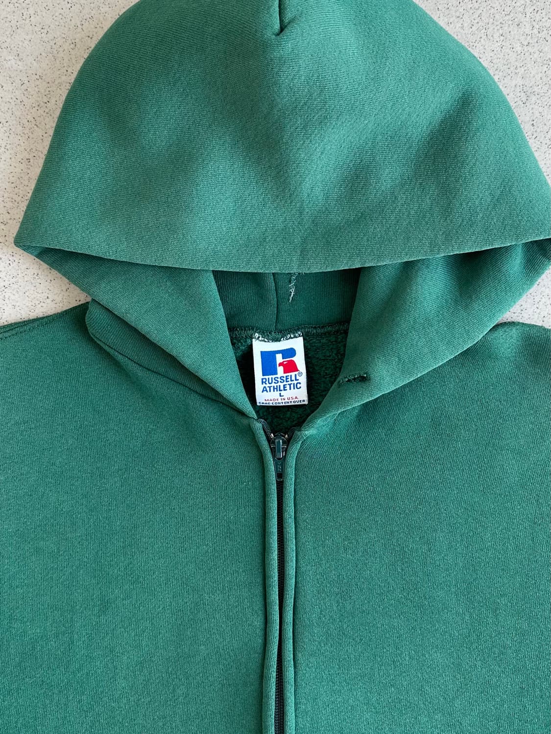 90s 빈티지 러셀 후드집업 그린 L USA 상품이미지6