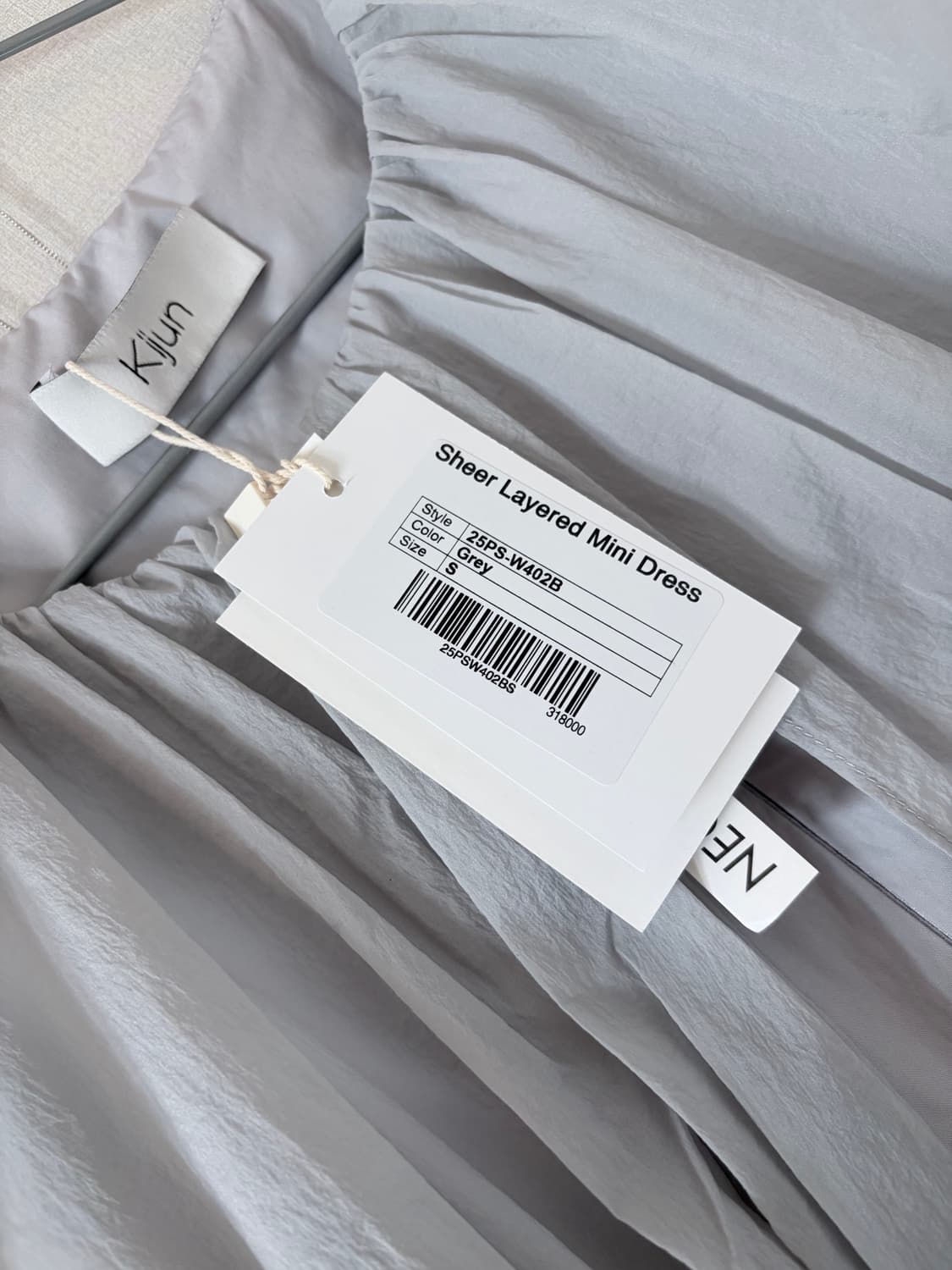 기준 kijun 그레이 시어 레이어드 미니 드레스 상품이미지8