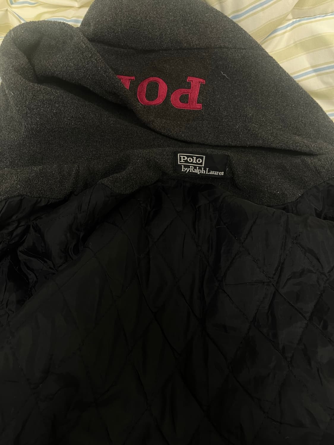 폴로 올드스쿨 후드 가디건 차콜 상품이미지3