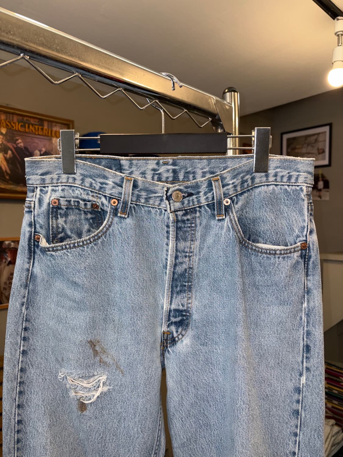 90’s Levi’s 501 USA denim destroyed 상품이미지5