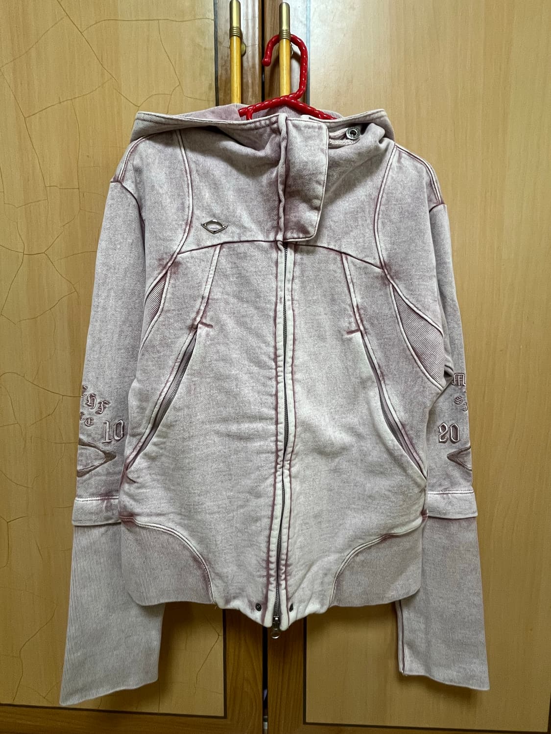 MSCHF 컷오프 워시드 핑크 브라운 후드 (사이즈m) 상품이미지1