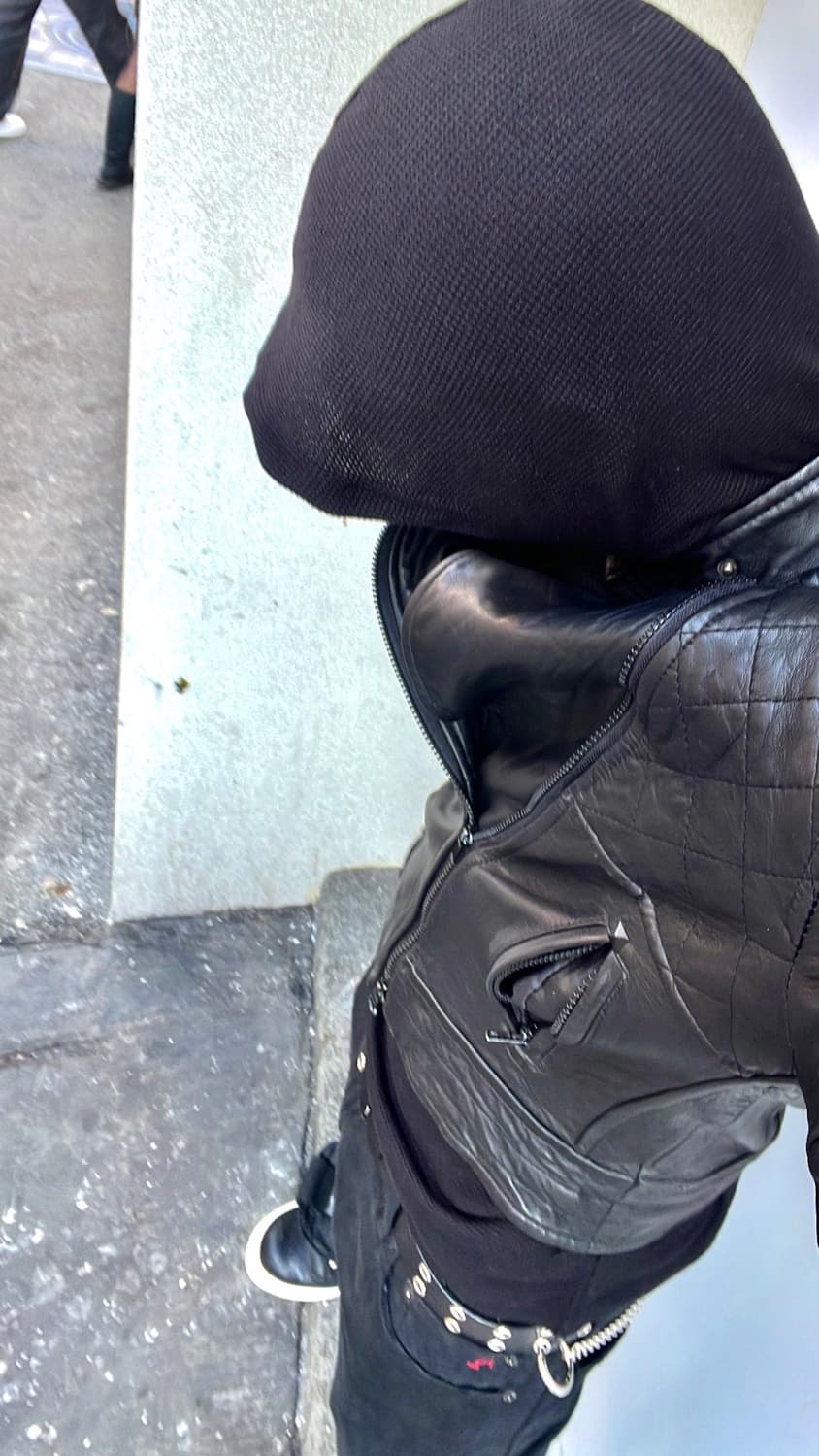 램스킨 사선 바이커 레더자켓 상품이미지5