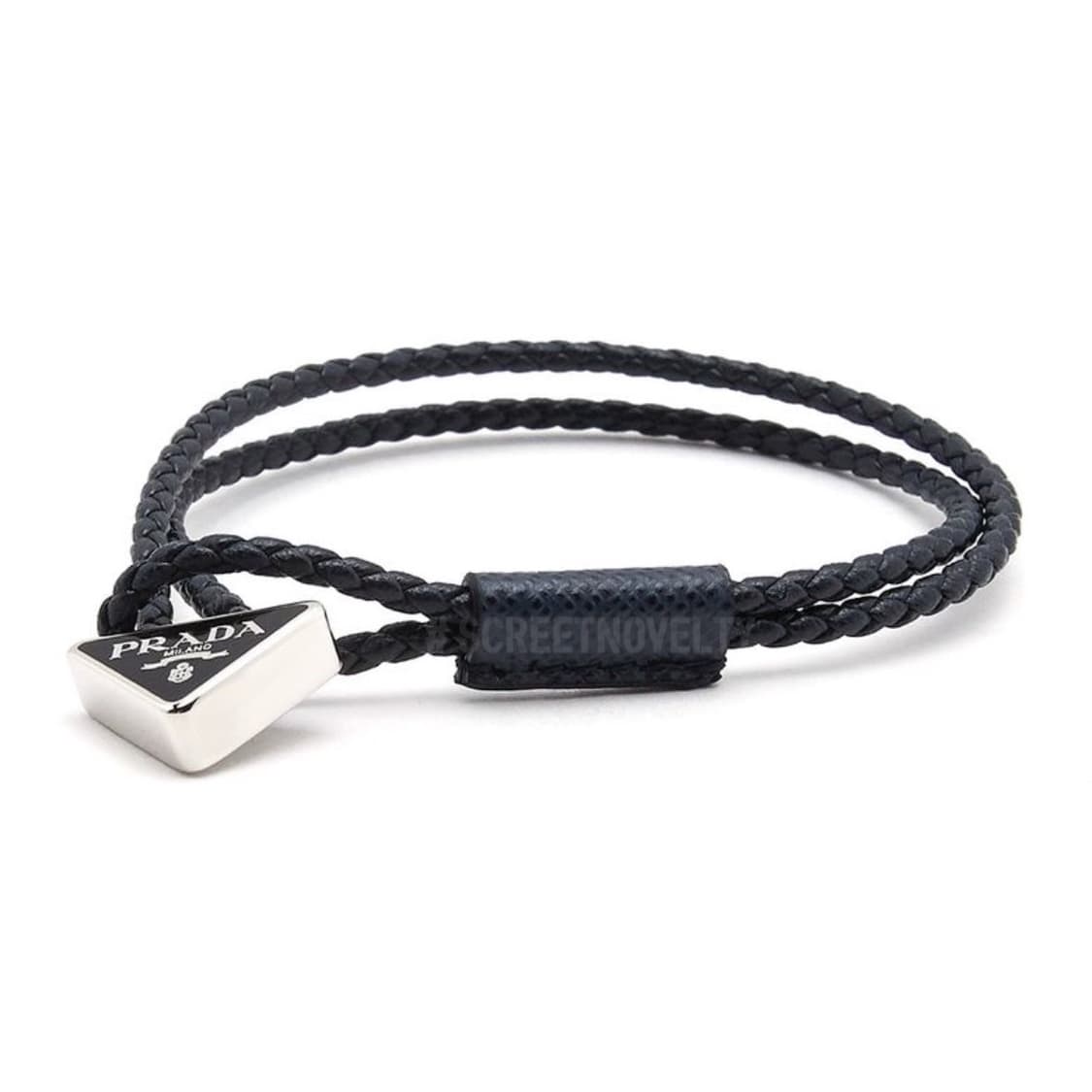 프라다 가죽 팔찌 블랙 풀박스 상품이미지5