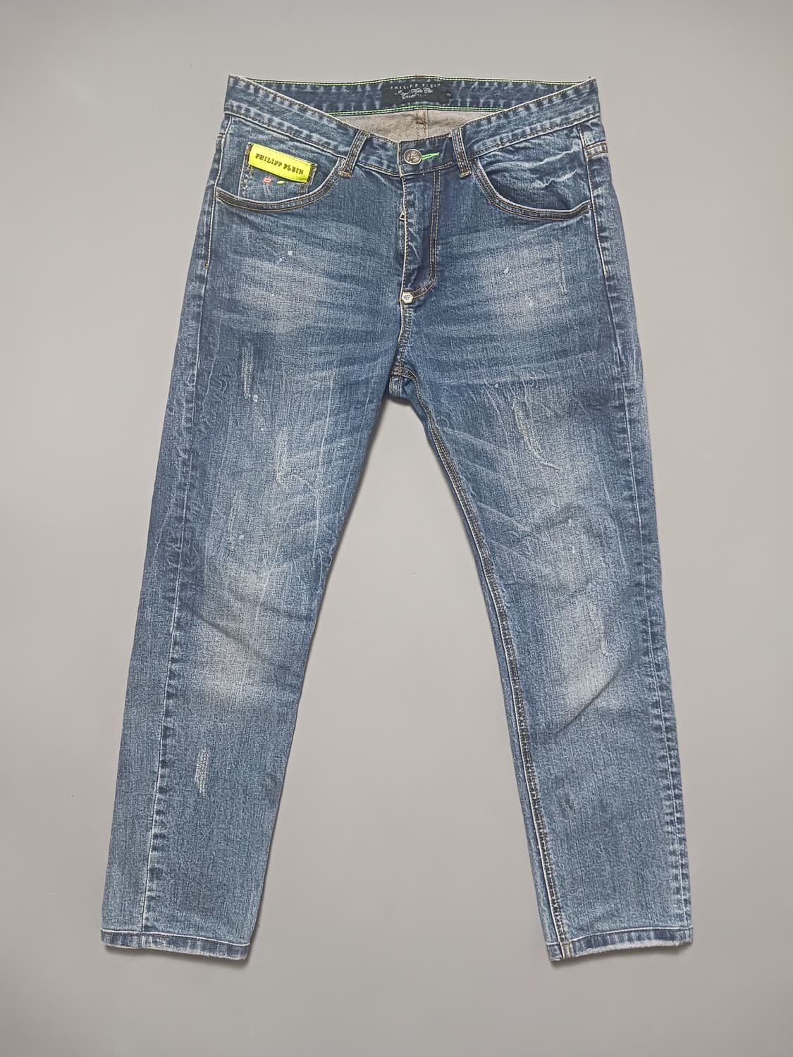 [32] 필립플레인 데미지 형광 스트레이트진 청바지 상품이미지1