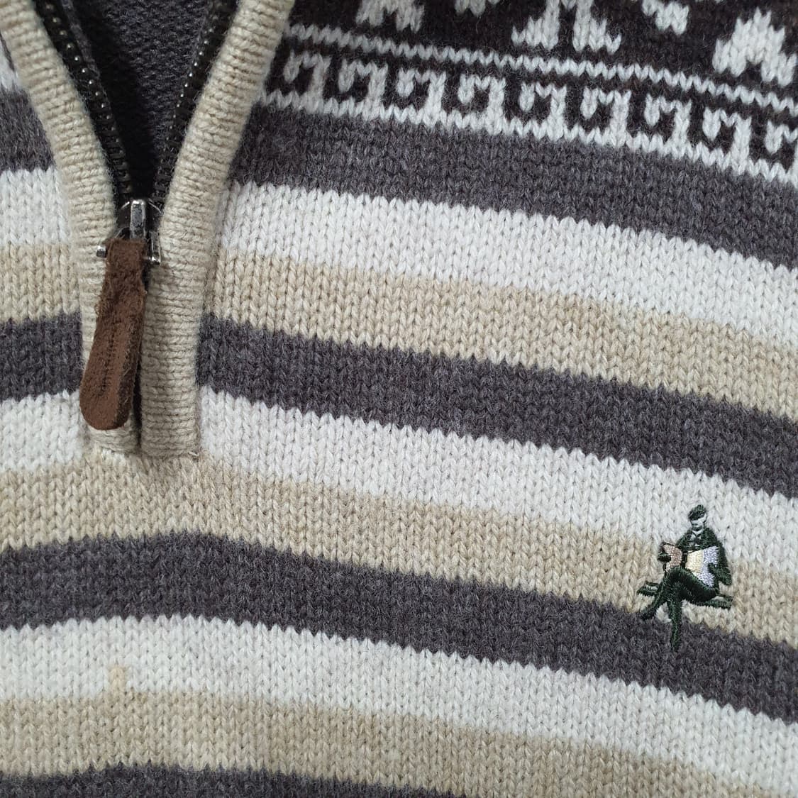 페어아일 에스닉패턴 울니트 하프집업 상품이미지2