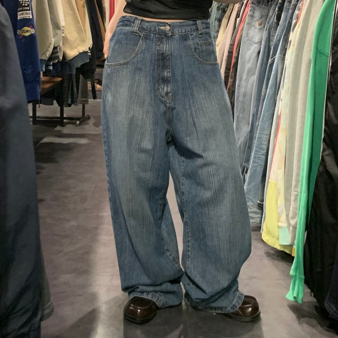 [IM] MARQ75 슬럽 워싱 힙합 데님 팬츠 상품이미지2