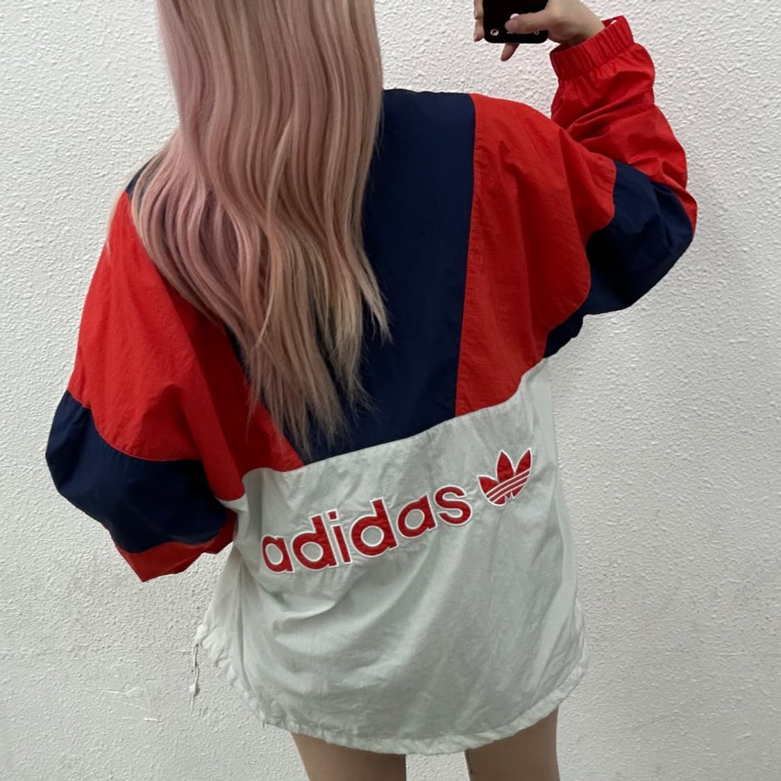 아디다스 오렌지배색 네이비 아노락 2XL 상품이미지2