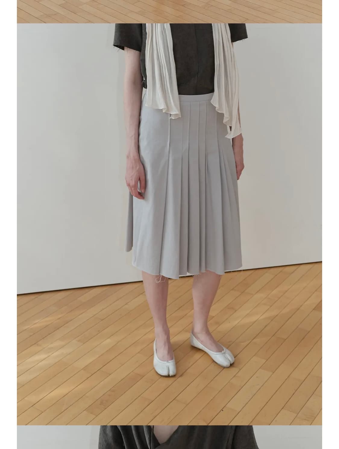 로우타이드 코튼 플리츠 스커트 상품이미지1