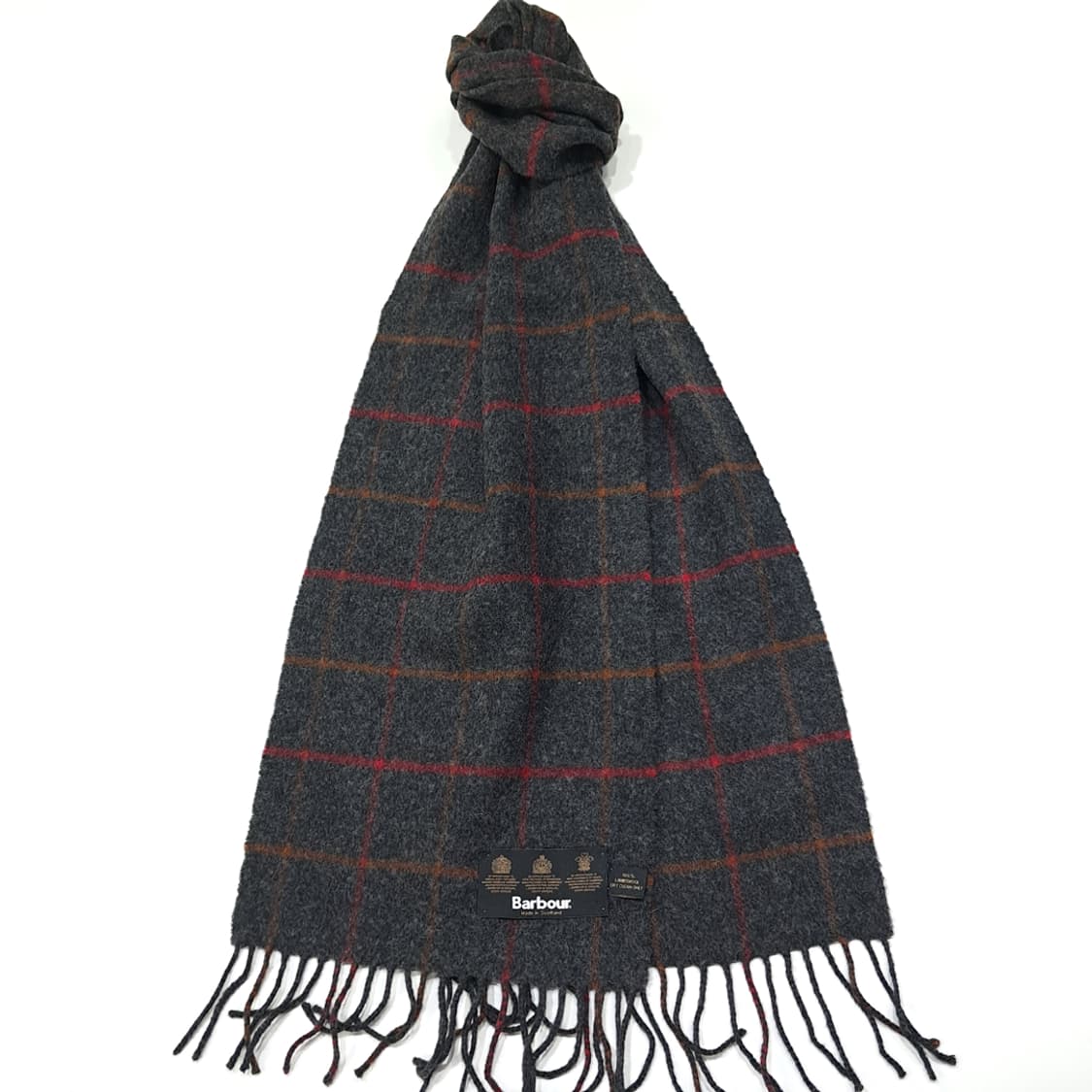 MX531 바버 90s 스코틀랜드판 램스울 윈도우페인 차콜 머플러 목도 상품이미지2