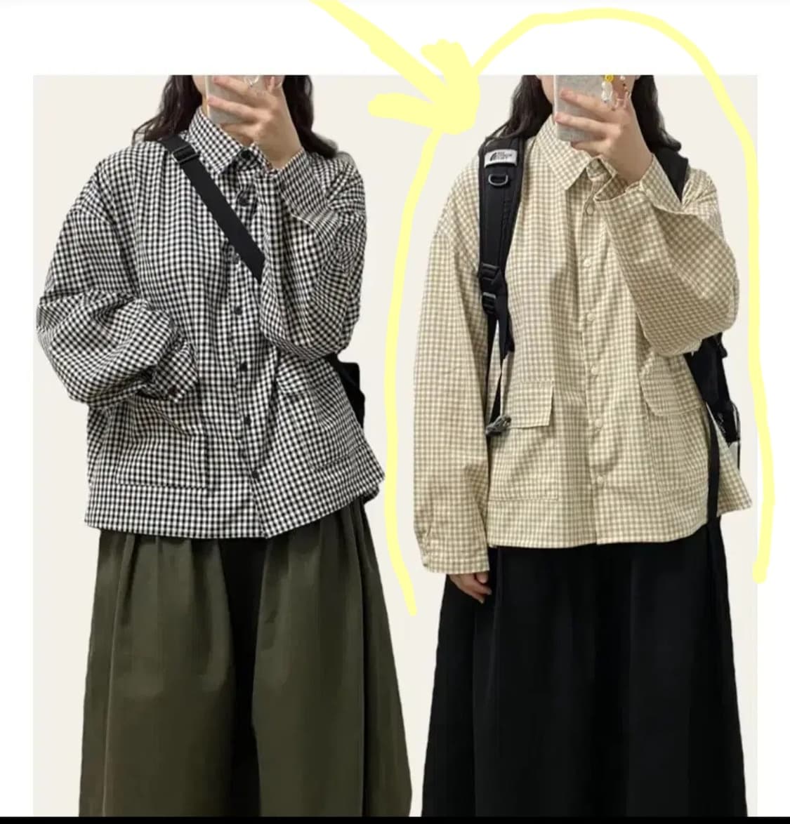 에이블리밀키 고방체크 셔츠 상품이미지1