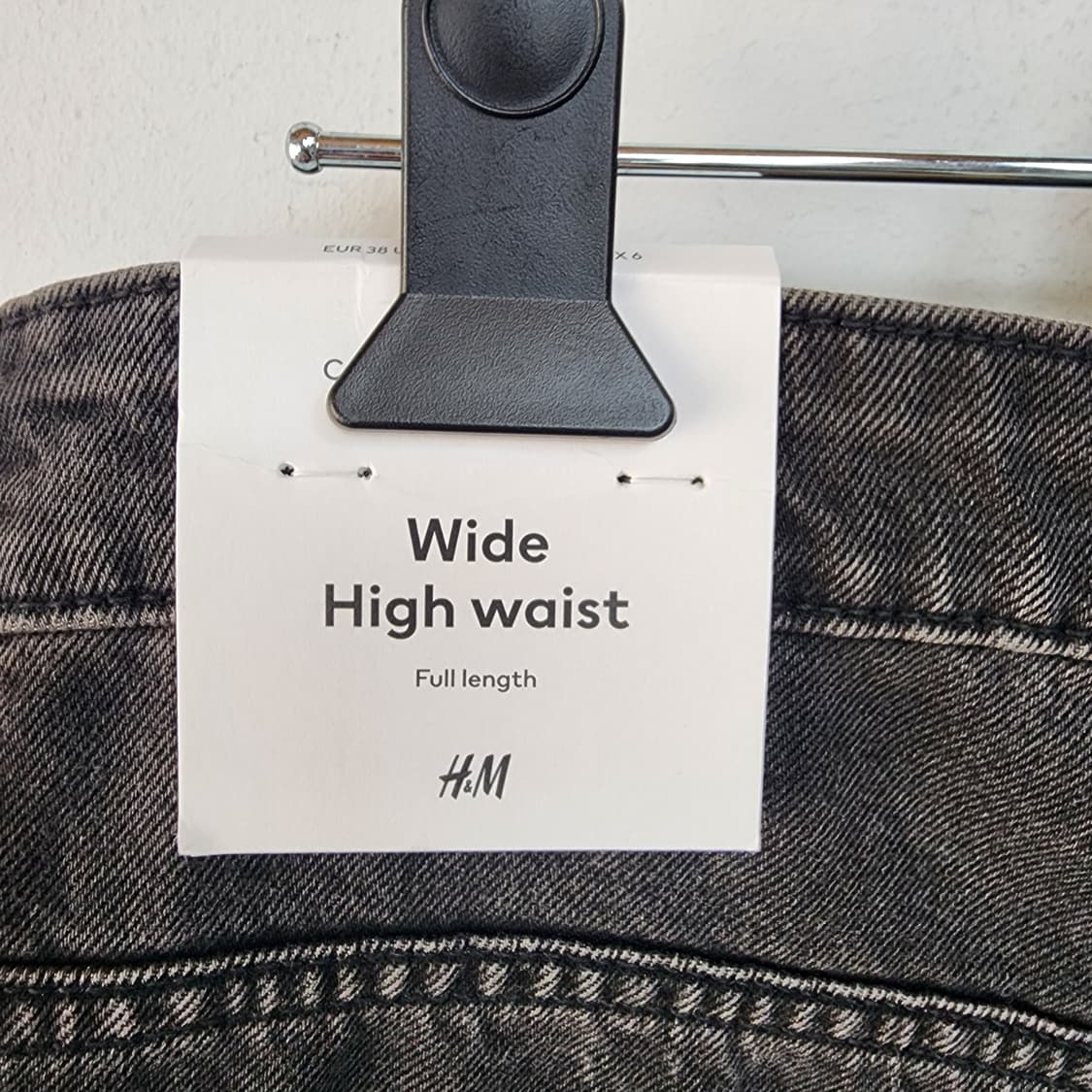 H&M 블랙 워싱 와이드 데님 팬츠 상품이미지6