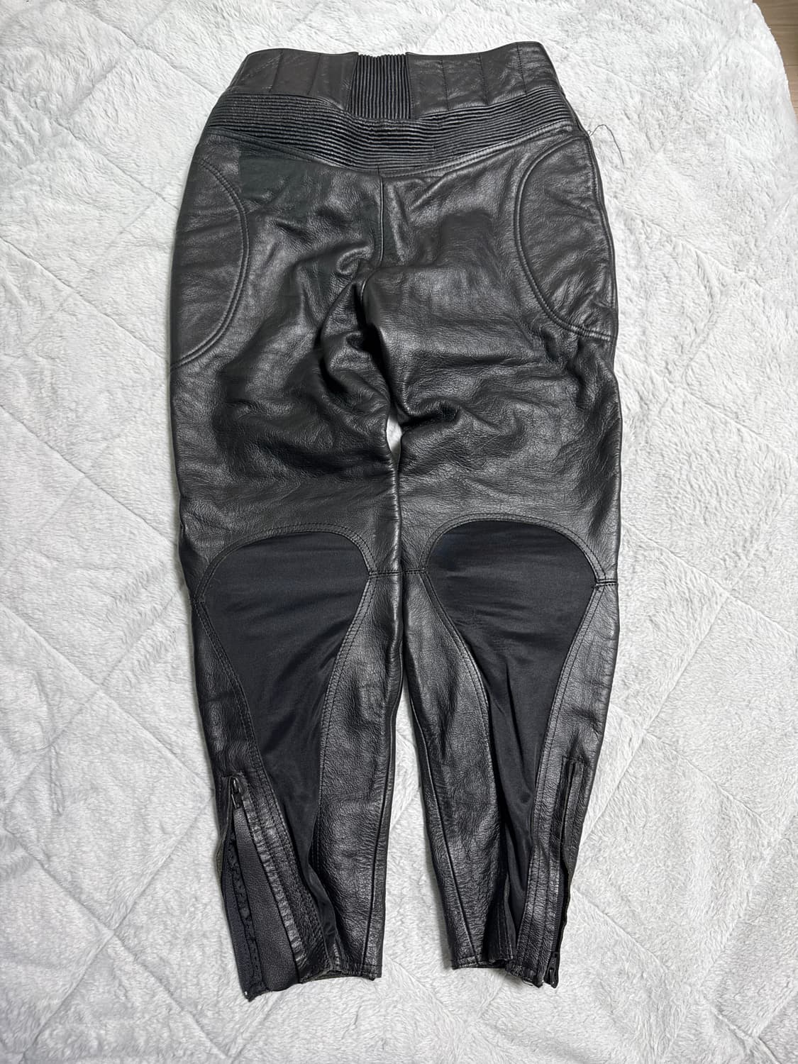 카티 스타일 무릎패널 모토 바이커 카우레더팬츠 상품이미지3