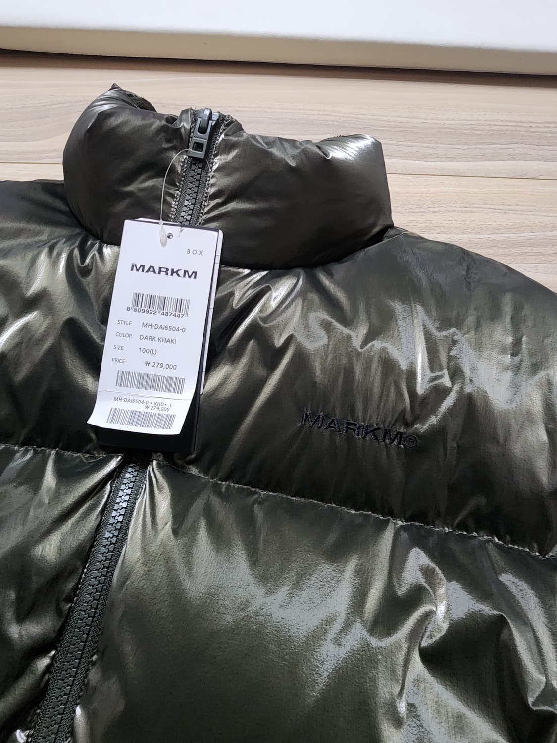 마크엠글로시덕다운패디점퍼다크카키L 상품이미지3