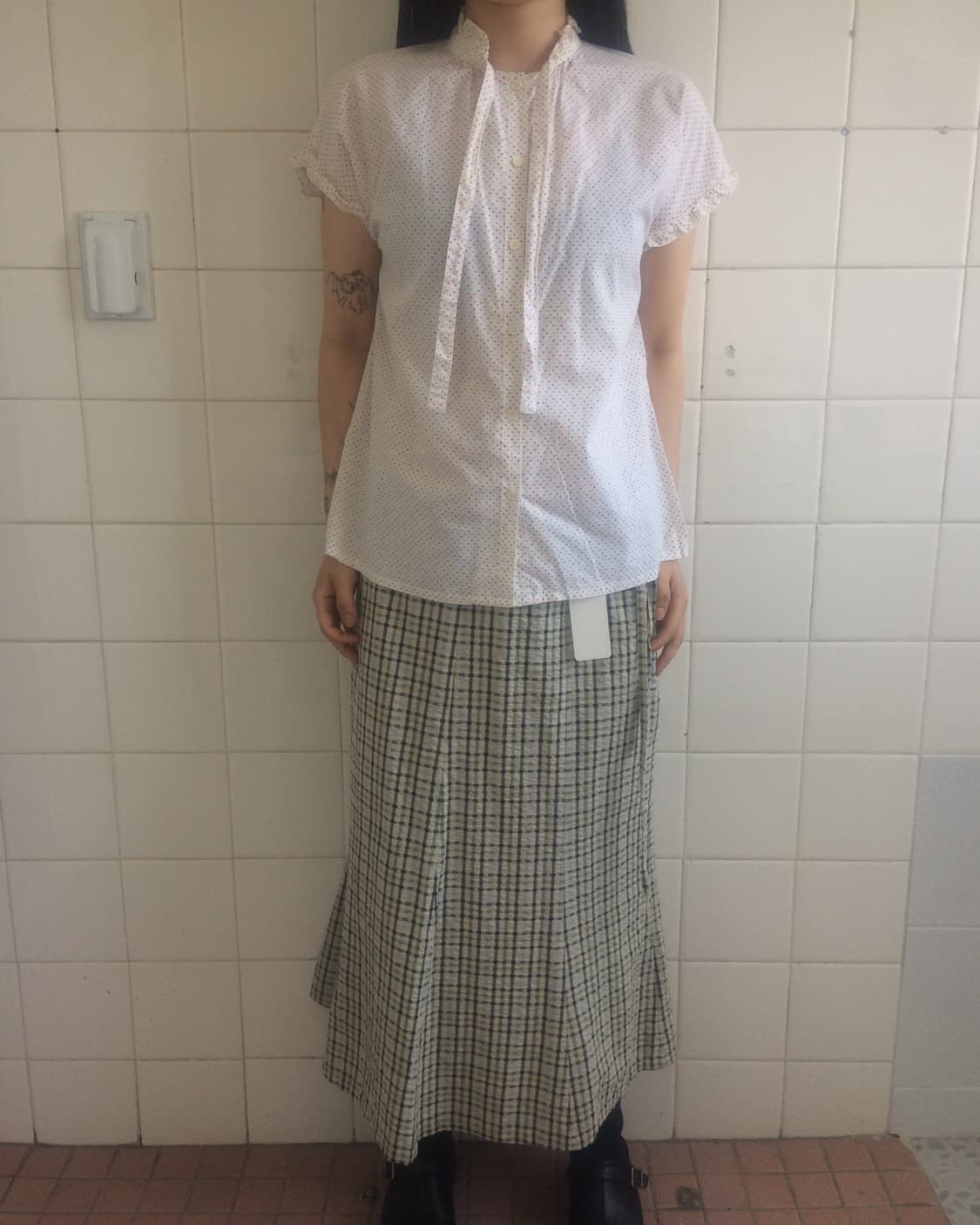 Tied check pattern skirt 상품이미지6