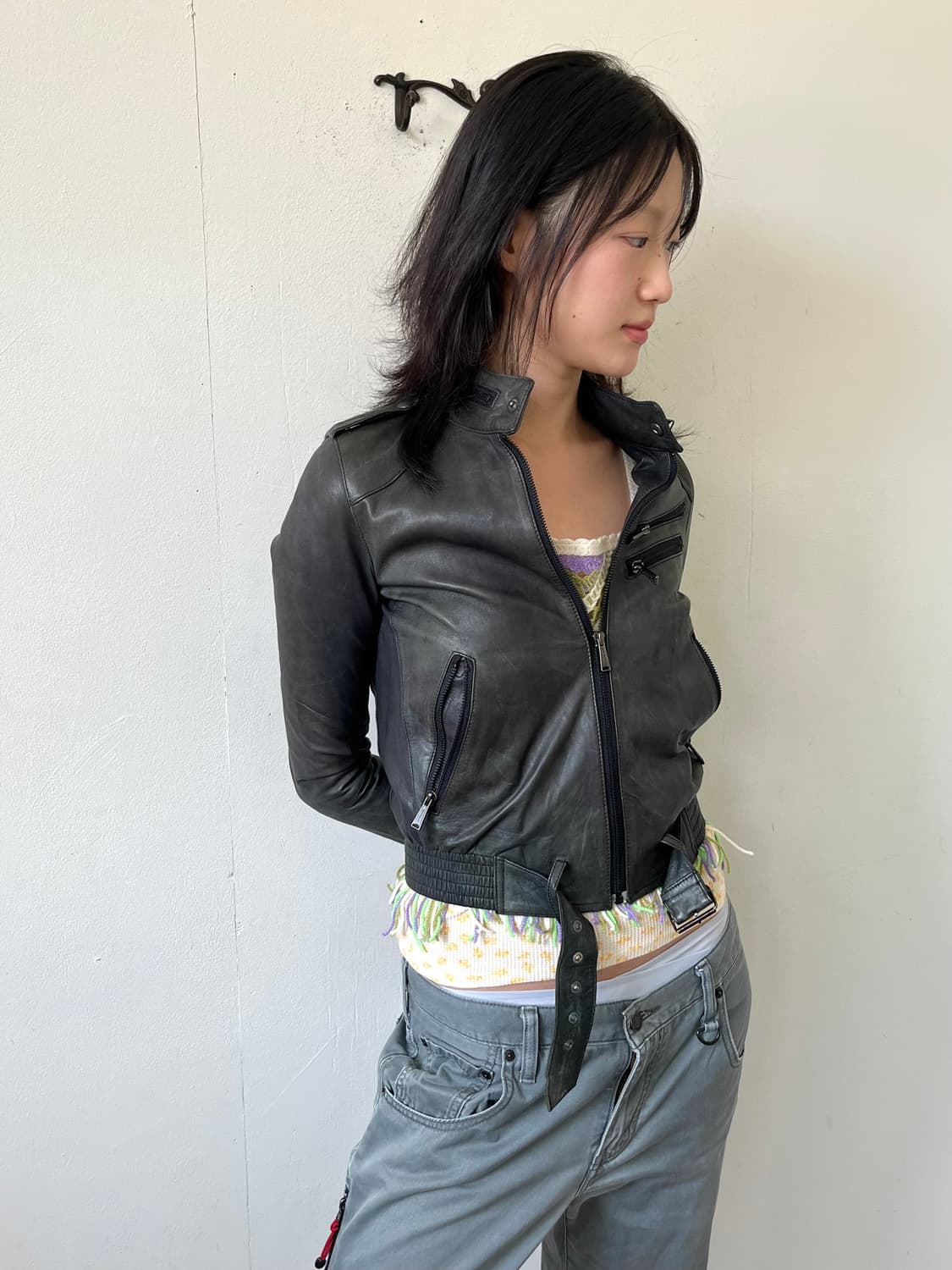 Moussy 카키그레이 라이더 자켓 상품이미지4