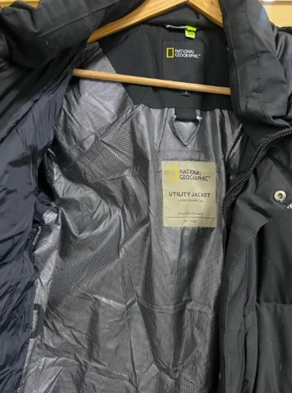 내셔널지오그래픽 남여공용 블랙 덕다운패딩점퍼 후드롱패딩점퍼 90(S) 상품이미지5