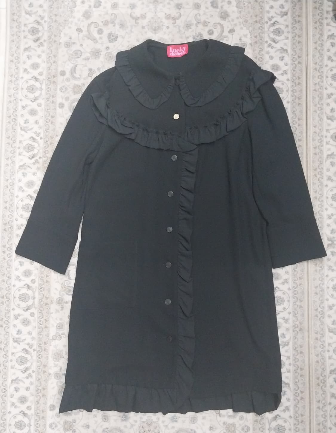 Lucky Chouette 프릴 카라 블랙 원피스 38 (55반까지) 상품이미지1